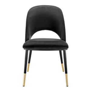 Alby Side Chair in Black with Black Legs - Set of 2