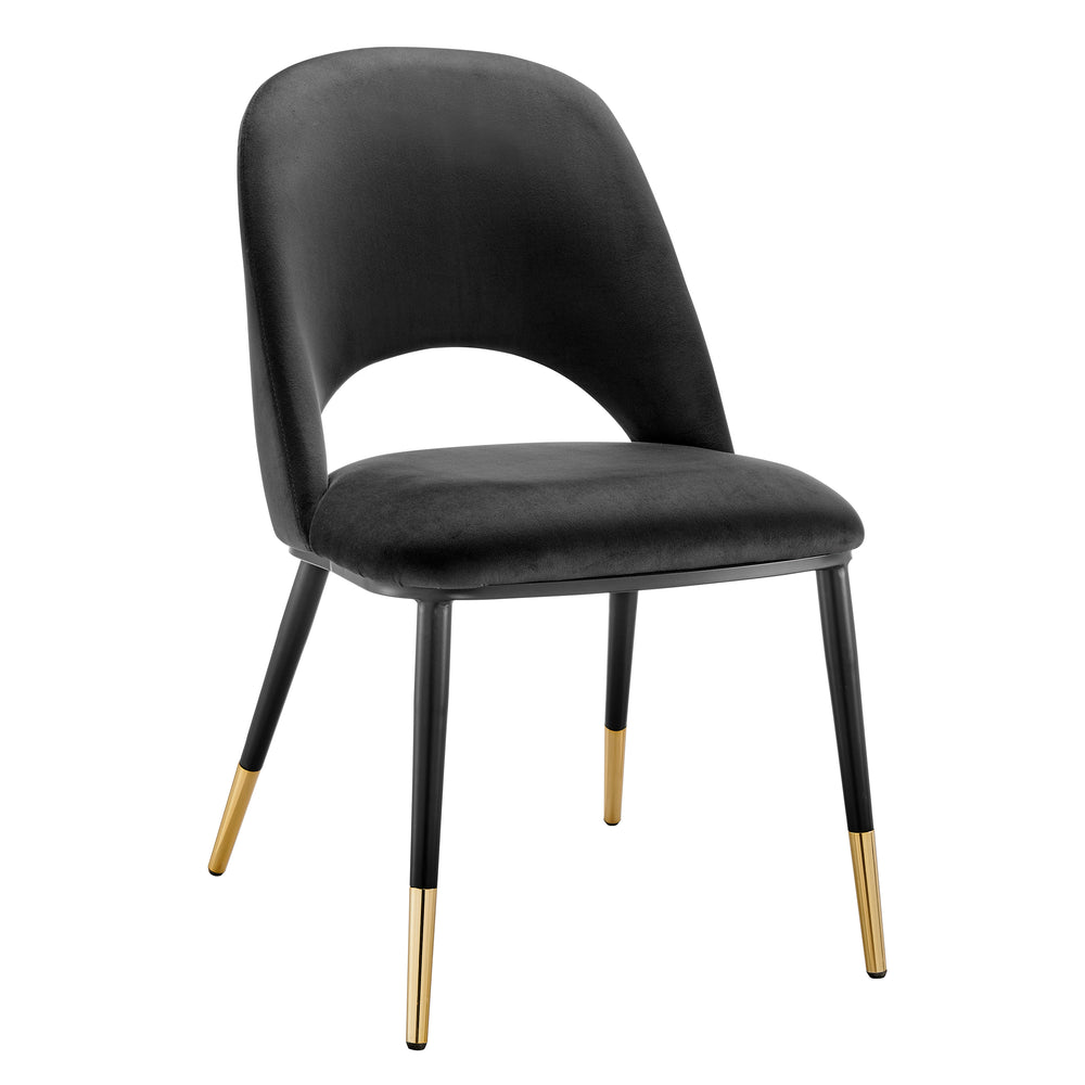 Alby Side Chair in Black with Black Legs - Set of 2