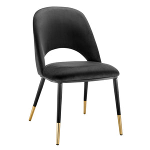 Alby Side Chair in Black with Black Legs - Set of 2