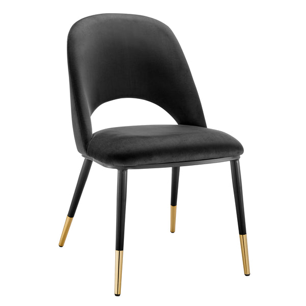 Alby Side Chair in Black with Black Legs - Set of 2