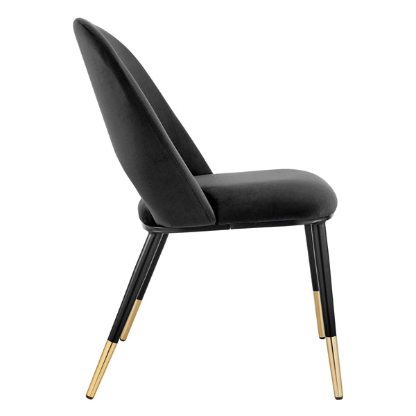 Alby Side Chair in Black with Black Legs - Set of 2