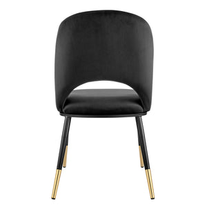 Alby Side Chair in Black with Black Legs - Set of 2