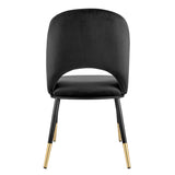 Alby Side Chair in Black with Black Legs - Set of 2
