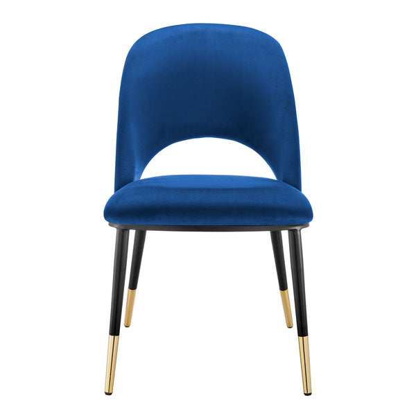 Alby Side Chair in Blue with Black Legs - Set of 2