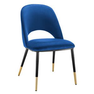Alby Side Chair in Blue with Black Legs - Set of 2