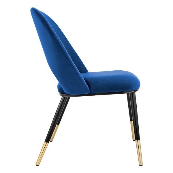 Alby Side Chair in Blue with Black Legs - Set of 2