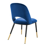 Alby Side Chair in Blue with Black Legs - Set of 2