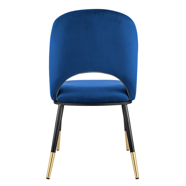 Alby Side Chair in Blue with Black Legs - Set of 2