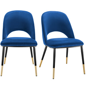 Alby Side Chair in Blue with Black Legs - Set of 2
