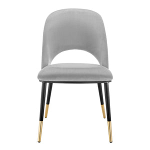 Alby Side Chair in Gray with Black Legs - Set of 2