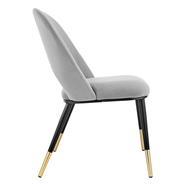 Alby Side Chair in Gray with Black Legs - Set of 2