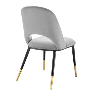 Alby Side Chair in Gray with Black Legs - Set of 2