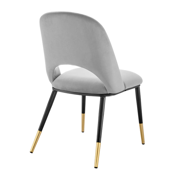 Alby Side Chair in Gray with Black Legs - Set of 2