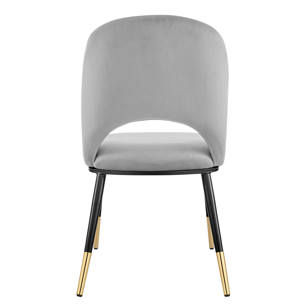 Alby Side Chair in Gray with Black Legs - Set of 2