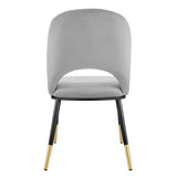 Alby Side Chair in Gray with Black Legs - Set of 2