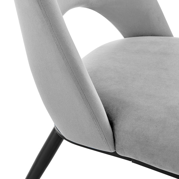 Alby Side Chair in Gray with Black Legs - Set of 2