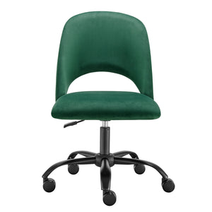 Alby Office Chair in Olive Green with Black Base