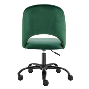 Alby Office Chair in Olive Green with Black Base