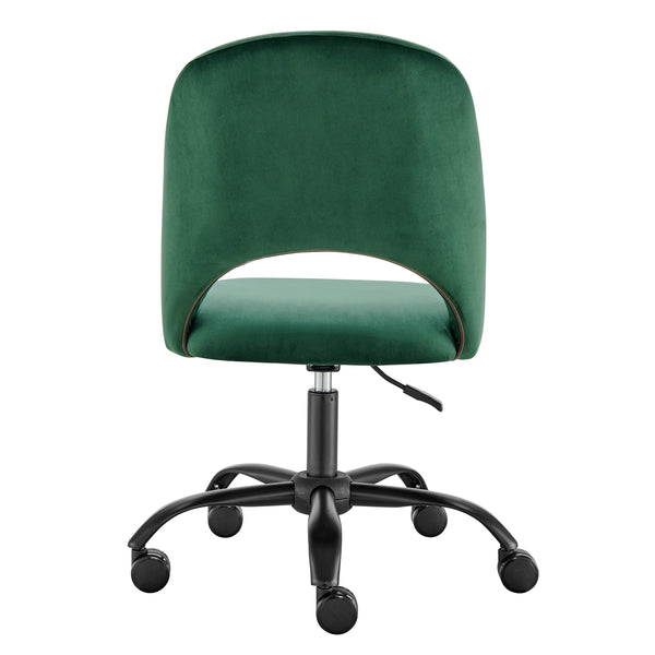 Alby Office Chair in Olive Green with Black Base
