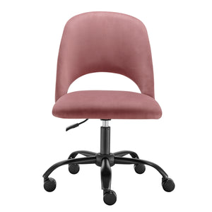 Alby Office Chair in Rose with Black Base