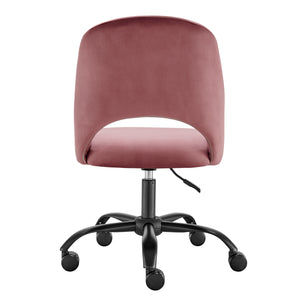 Alby Office Chair in Rose with Black Base