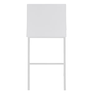 Cam-C Counter Stool In White With Polished Stainless Steel Legs - Set Of 2
