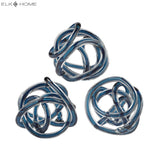 Glass Knot - Set of 3 Navy