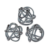 Grey Glass Knot (Set of 3)