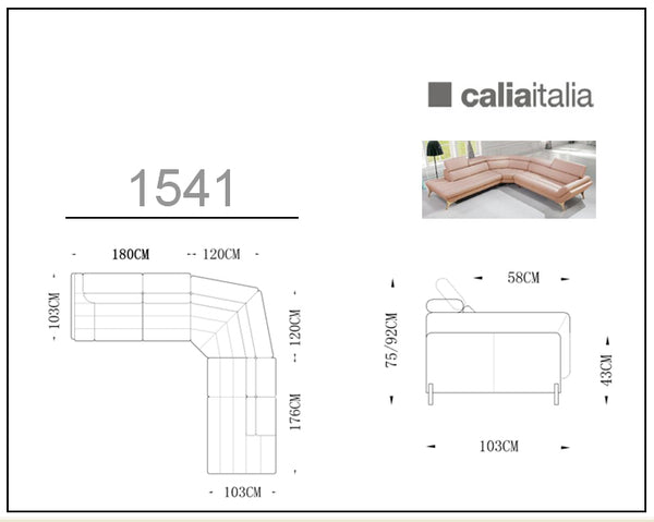 VIG Furniture Divani Casa Graphite - Modern Grey Leather Left Facing Sectional Sofa VGCA1541-GRY