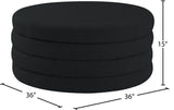 Aphia Boucle Fabric / Engineered Wood / Foam Contemporary Black Boucle Fabric Ottoman/Coffee Table - 36" W x 36" D x 15" H