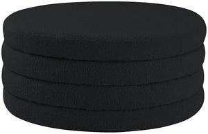 Aphia Boucle Fabric / Engineered Wood / Foam Contemporary Black Boucle Fabric Ottoman/Coffee Table - 36" W x 36" D x 15" H