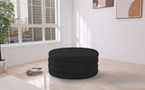 Aphia Boucle Fabric / Engineered Wood / Foam Contemporary Black Boucle Fabric Ottoman/Coffee Table - 36" W x 36" D x 15" H