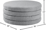 Aphia Boucle Fabric / Engineered Wood / Foam Contemporary Grey Boucle Fabric Ottoman/Coffee Table - 36" W x 36" D x 15" H