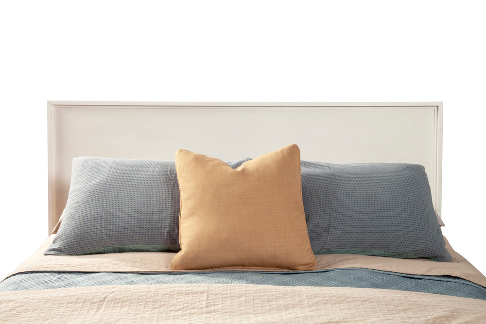 Nova Queen Platform Bed in Pure Chalk White - Stylish Mahogany Design, No Box Spring Needed!