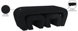 Odelia Boucle Fabric / Engineered Wood / Foam Contemporary Black Boucle Fabric Bench - 48" W x 19" D x 17.5" H