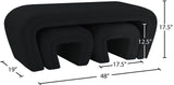 Odelia Boucle Fabric / Engineered Wood / Foam Contemporary Black Boucle Fabric Bench - 48" W x 19" D x 17.5" H