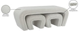 Odelia Boucle Fabric / Engineered Wood / Foam Contemporary Cream Boucle Fabric Bench - 48" W x 19" D x 17.5" H