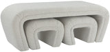 Odelia Boucle Fabric / Engineered Wood / Foam Contemporary Cream Boucle Fabric Bench - 48" W x 19" D x 17.5" H