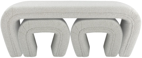 Odelia Boucle Fabric / Engineered Wood / Foam Contemporary Cream Boucle Fabric Bench - 48" W x 19" D x 17.5" H