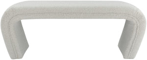 Odelia Boucle Fabric / Engineered Wood / Foam Contemporary Cream Boucle Fabric Bench - 48" W x 19" D x 17.5" H