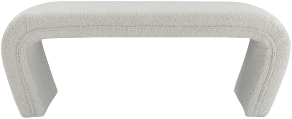 Odelia Boucle Fabric / Engineered Wood / Foam Contemporary Cream Boucle Fabric Bench - 48" W x 19" D x 17.5" H