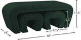 Odelia Boucle Fabric / Engineered Wood / Foam Contemporary Green Boucle Fabric Bench - 48" W x 19" D x 17.5" H