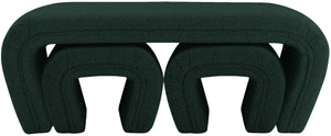 Odelia Boucle Fabric / Engineered Wood / Foam Contemporary Green Boucle Fabric Bench - 48" W x 19" D x 17.5" H