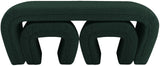 Odelia Boucle Fabric / Engineered Wood / Foam Contemporary Green Boucle Fabric Bench - 48" W x 19" D x 17.5" H