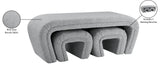 Odelia Boucle Fabric / Engineered Wood / Foam Contemporary Grey Boucle Fabric Bench - 48" W x 19" D x 17.5" H