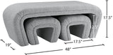 Odelia Boucle Fabric / Engineered Wood / Foam Contemporary Grey Boucle Fabric Bench - 48" W x 19" D x 17.5" H