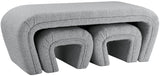 Odelia Boucle Fabric / Engineered Wood / Foam Contemporary Grey Boucle Fabric Bench - 48" W x 19" D x 17.5" H