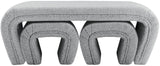 Odelia Boucle Fabric / Engineered Wood / Foam Contemporary Grey Boucle Fabric Bench - 48" W x 19" D x 17.5" H