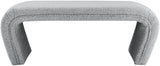 Odelia Boucle Fabric / Engineered Wood / Foam Contemporary Grey Boucle Fabric Bench - 48" W x 19" D x 17.5" H