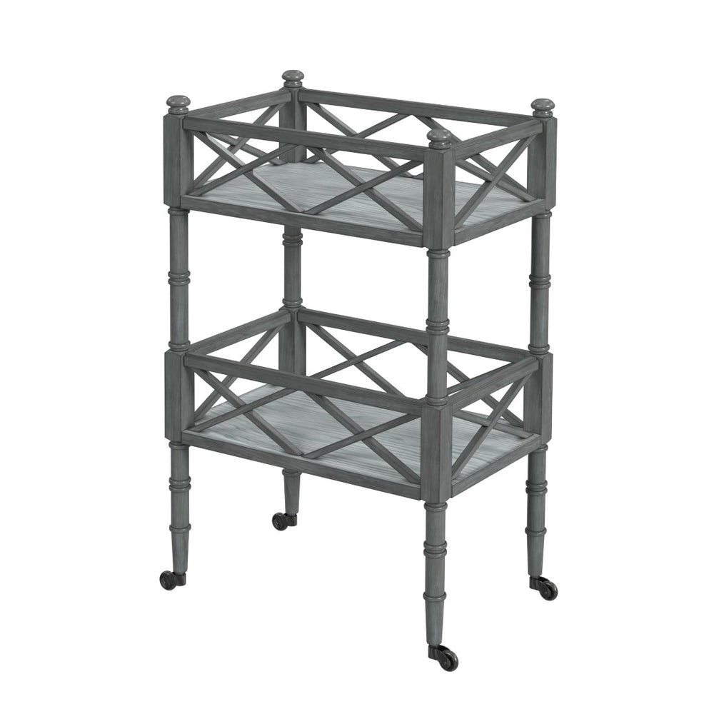 Butler Specialty Foster Powder Gray 2 Tier Bar Cart 1565418